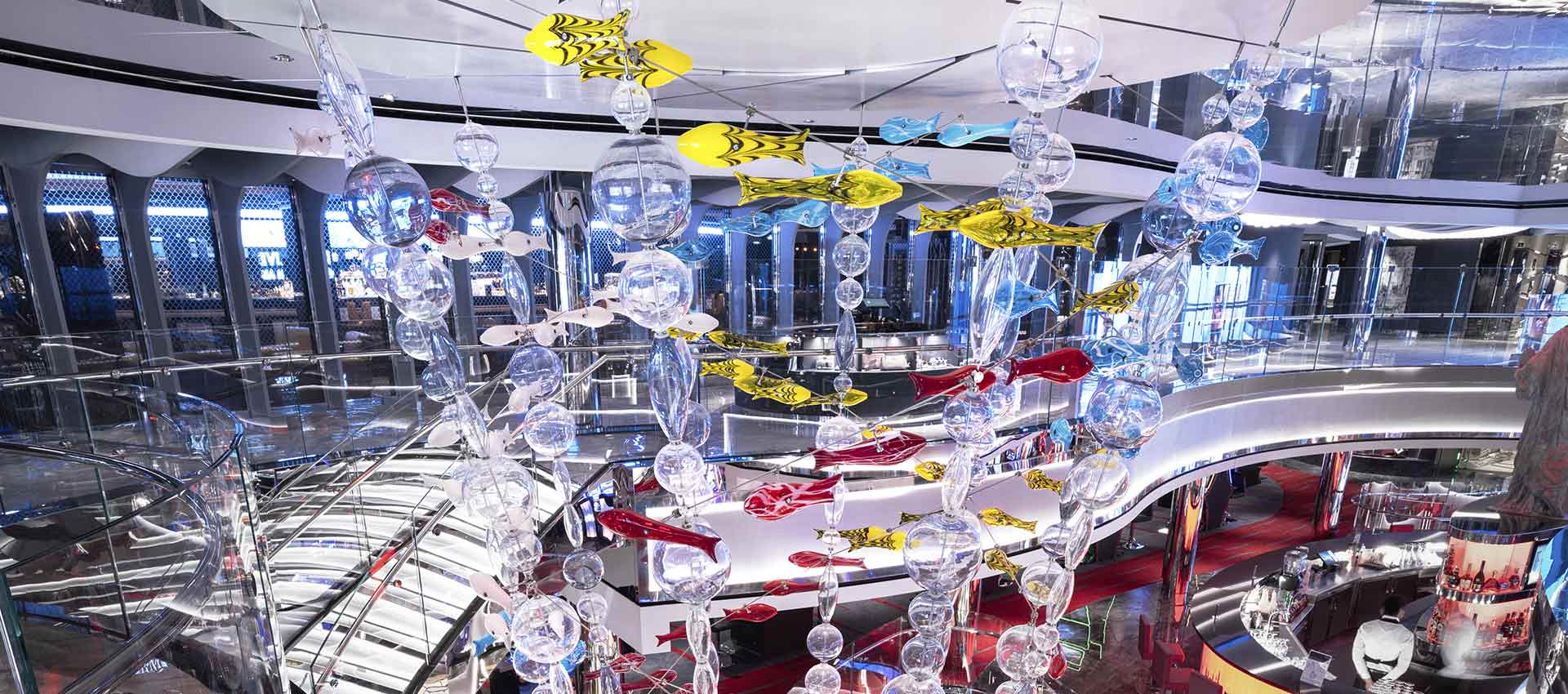 Giant Venini glass sea sculpture, Danza del Mare | MSC Foundation